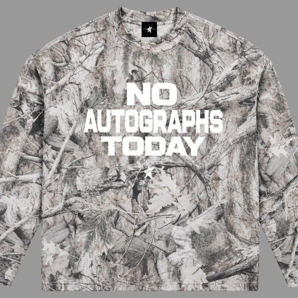Close-up front view of the camo shirt