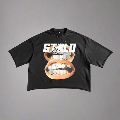 Stolo Clothing Co DOUBLE SMILE French Terry Raw Edge Tee