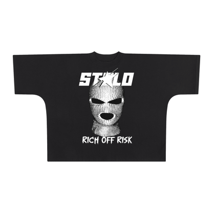 Stolo Clothing Co RICH OFF RISK Oversize Boxy Crop Tee