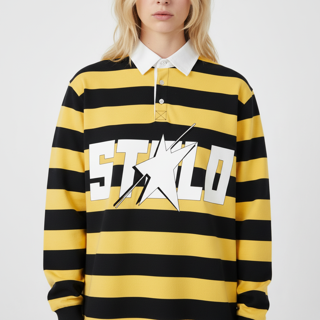 Limited Edition Stolo Clothing Co STARCHILD WHERES WALDO Striped Polo Tee