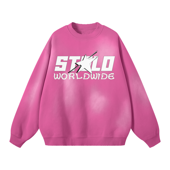 Stolo Clothing Co Starchild x World Wide Monkey Washed Fleece Pullover [ PINK ]