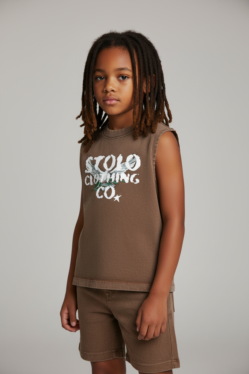 Stolo Clothing Co Kid's Birdies Snow Washed Tank Top