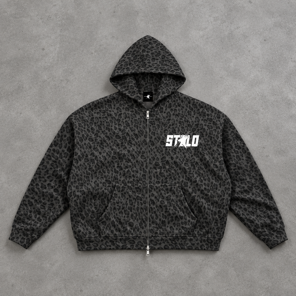 Dark STOLO double-zip hoodie gray-studio flat lay