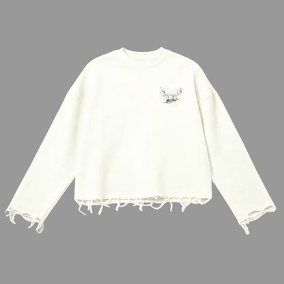 Stolo Clothing Co Birdies Waffle Cropped Long Sleeve Tee