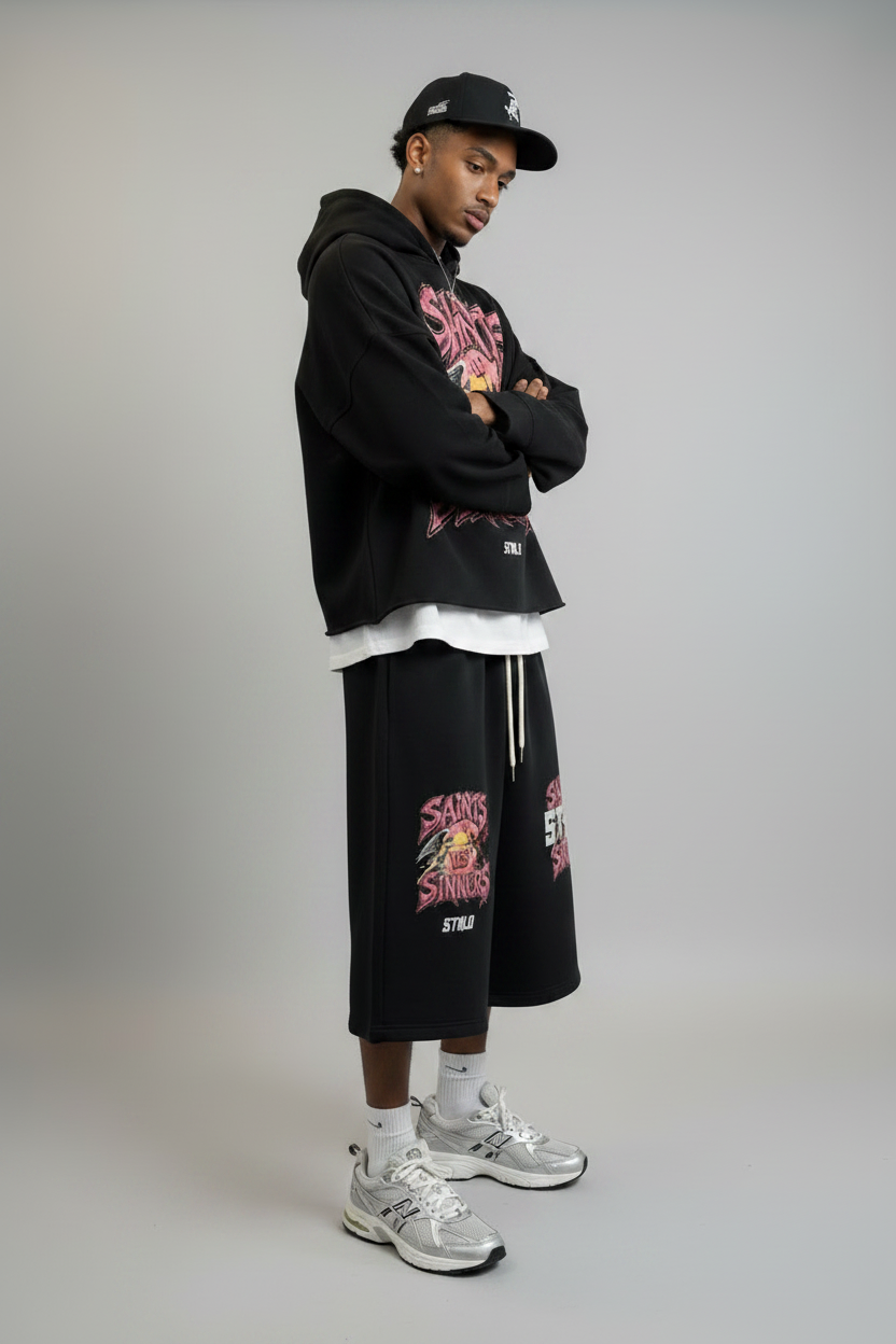 Stolo Clothing Co SAINTS VS SINNERS Oversized Boxy Hoodie (460GSM)