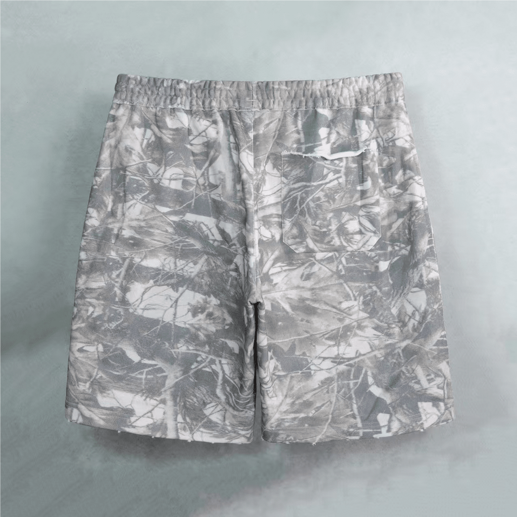 Stolo Clothing Co Birdies Tree Print Camo French Terry Cotton Shorts