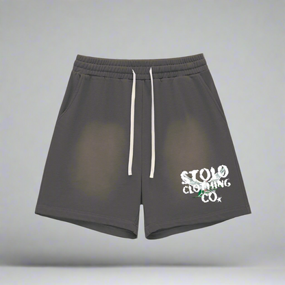 Stolo Clothing Co Birdies Sun Faded Raw Edge Cotton Shorts