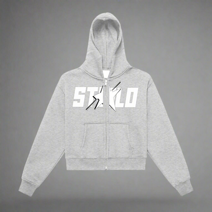 Stolo Clothing Co STARCHILD Fleeced Zip-Up Cropped Hoodie