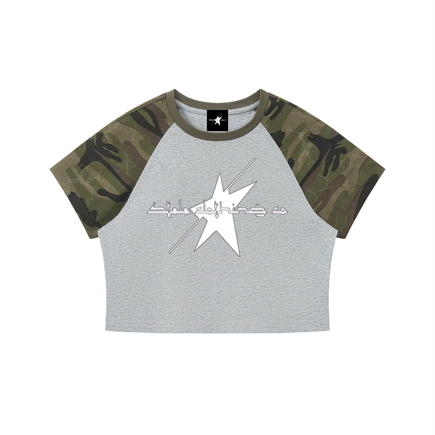 Stolo Clothing Co Logo Cropped Half Camo Crop Tee for Women