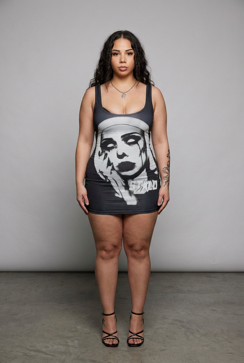 Evil Nun model photo with corrected dress artwork