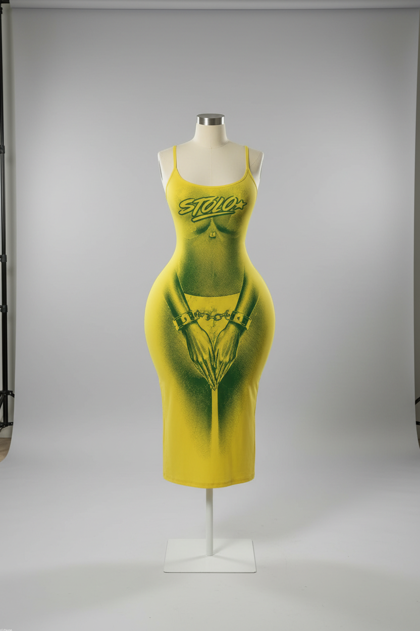 Stolo Clothing Co CUFFS Hip Hugging Back Cross Cami Dress