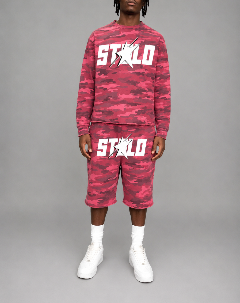 Stolo Clothing Co STARCHILD ROSE CAMO French Terry Heavyweight Shorts (420 GSM)