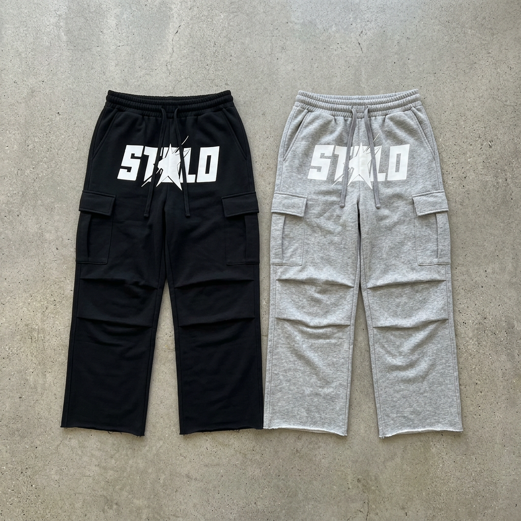 Fleece cargo sweatpants