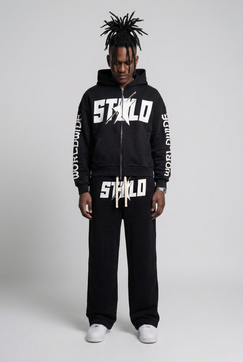 Front view with reference appearance and tied-up locs