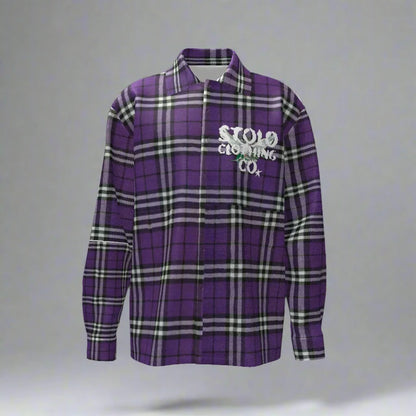 Stolo Clothing Co Birdies Purple Flannel Long Sleeve Shirt