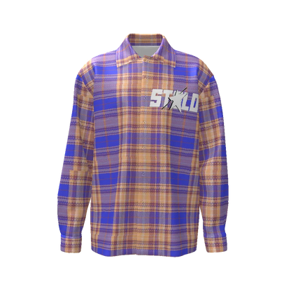 Stolo Clothing Co STARCHILD Blue & Orange Flannel Long Sleeve Shirt