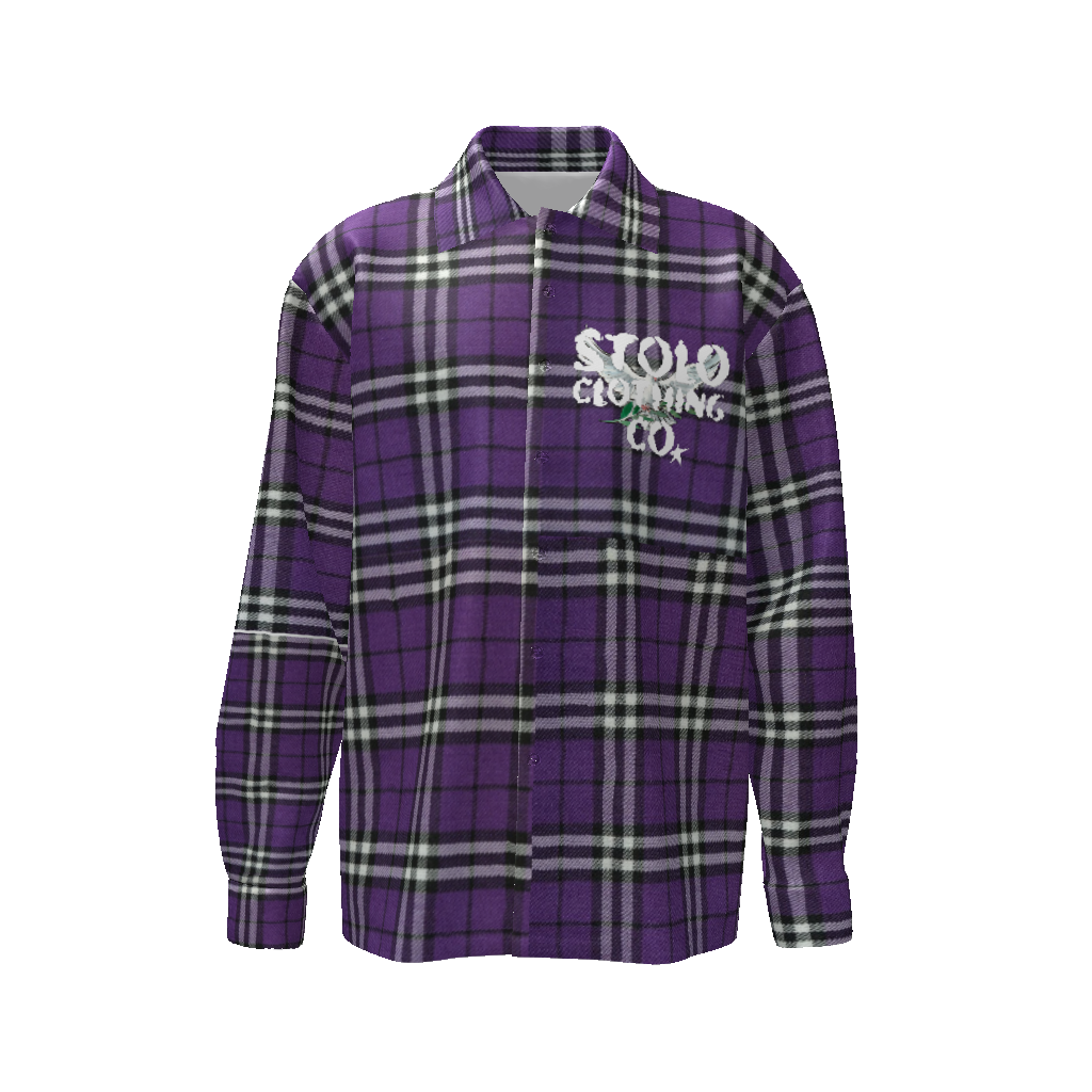 Stolo Clothing Co Birdies Purple Flannel Long Sleeve Shirt