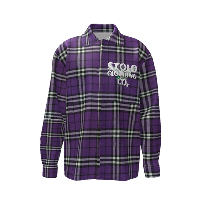 Stolo Clothing Co Birdies Purple Flannel Long Sleeve Shirt