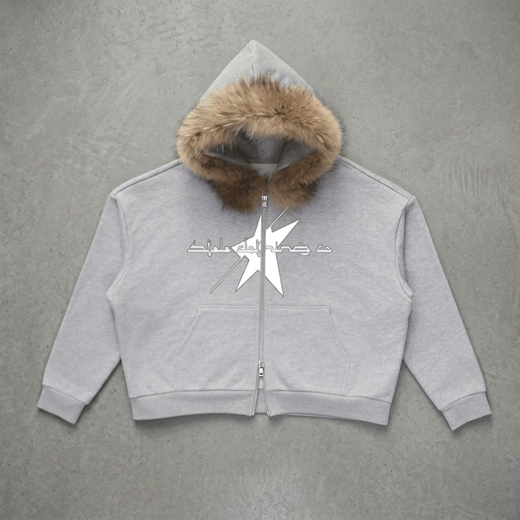 Grey LOGO double-zip front revision