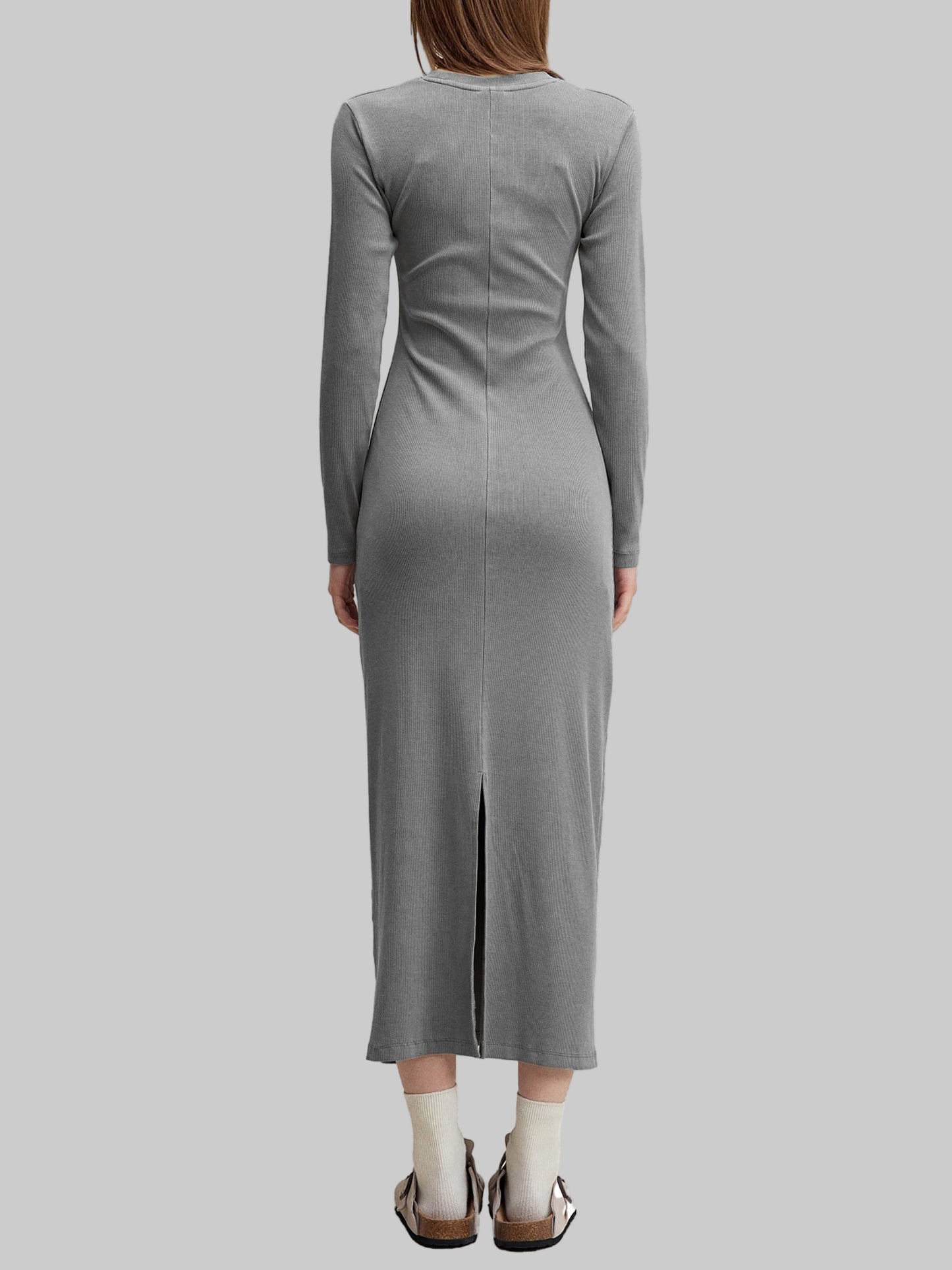 Stolo Clothing Co Essentials Dyed Washed Slit Maxi Dress