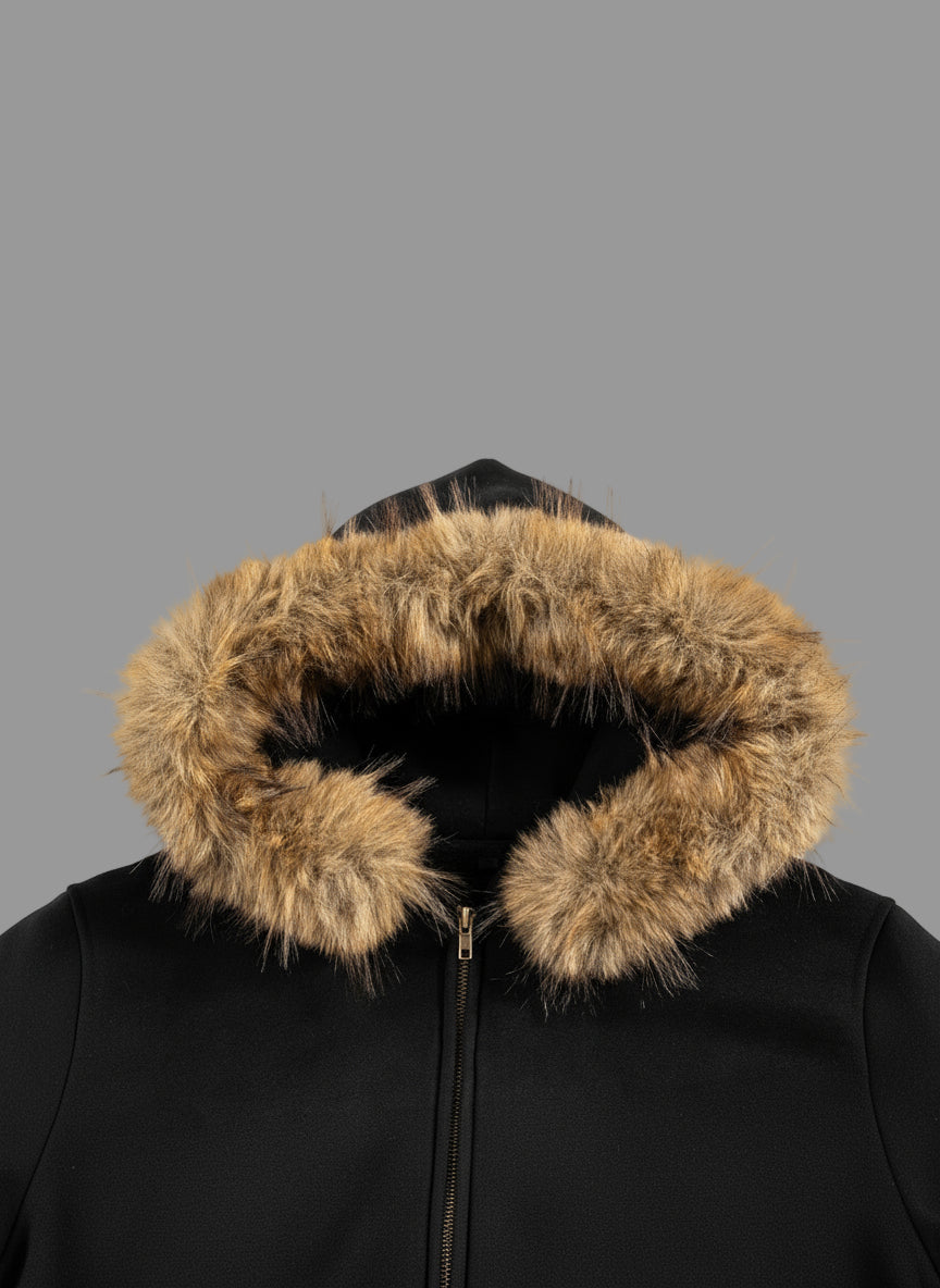 Stolo Clothing Co STARCHILD Sun Faded Boxy Detachable Fur Hoodie