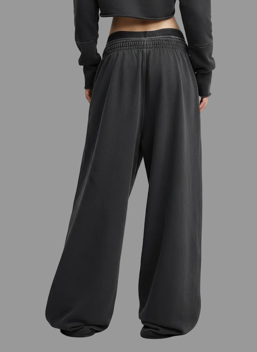 Stolo Clothing Co STARCHILD Vintage Washed Raw Edge Double Waist Band Baggy Sweats