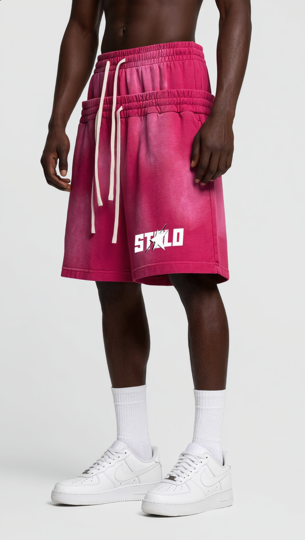 Stolo Clothing Co STARCHILD Sun Faded Cotton Slub Double Waistband Shorts (320GSM)