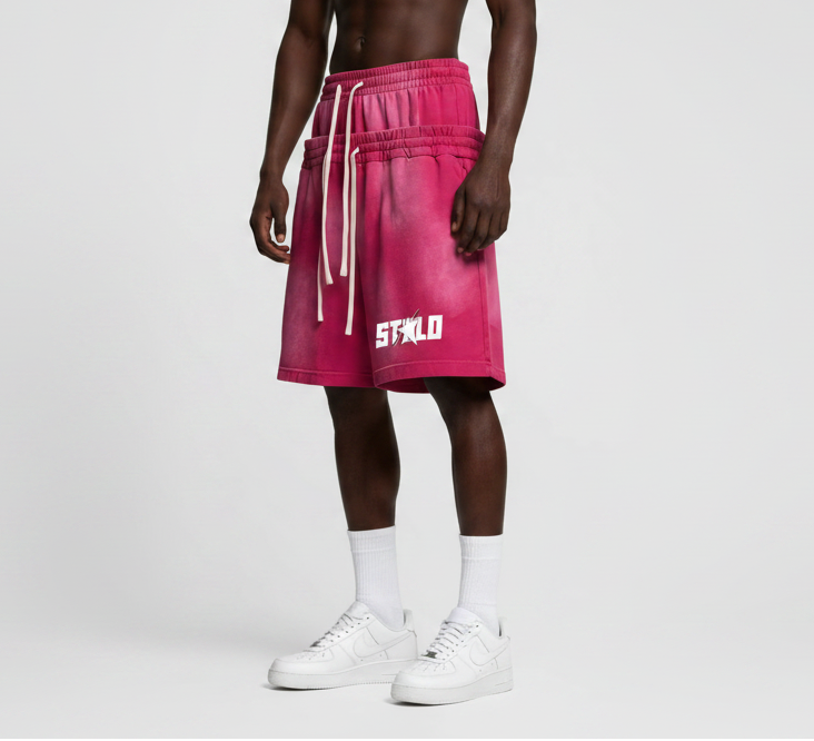 Stolo Clothing Co STARCHILD Sun Faded Cotton Slub Double Waistband Shorts (320GSM)