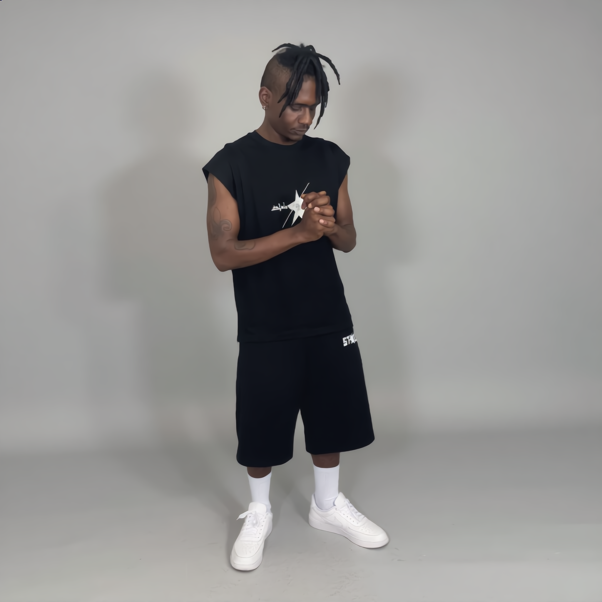 Stolo Clothing Co LOGO Spliced Panel Tank Top Tee