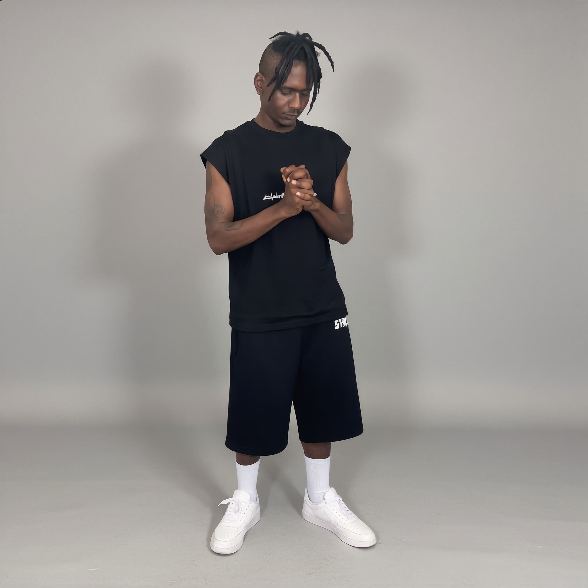 Stolo Clothing Co LOGO Spliced Panel Tank Top Tee