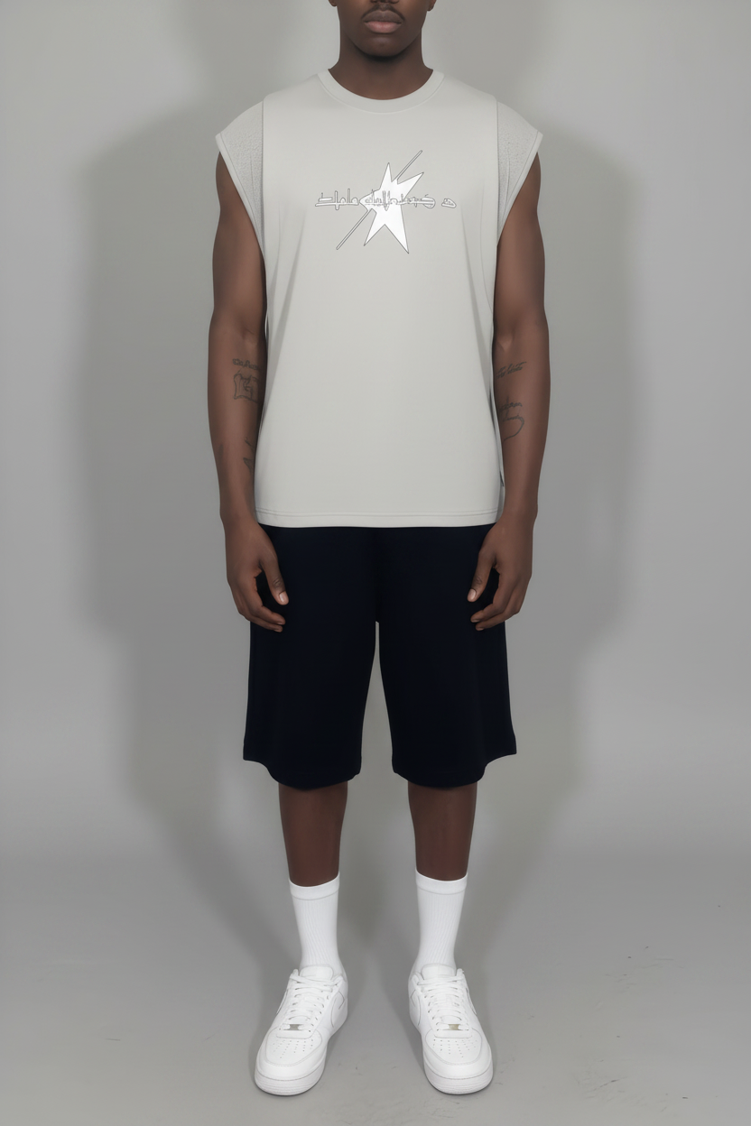 Stolo Clothing Co LOGO Spliced Panel Tank Top Tee