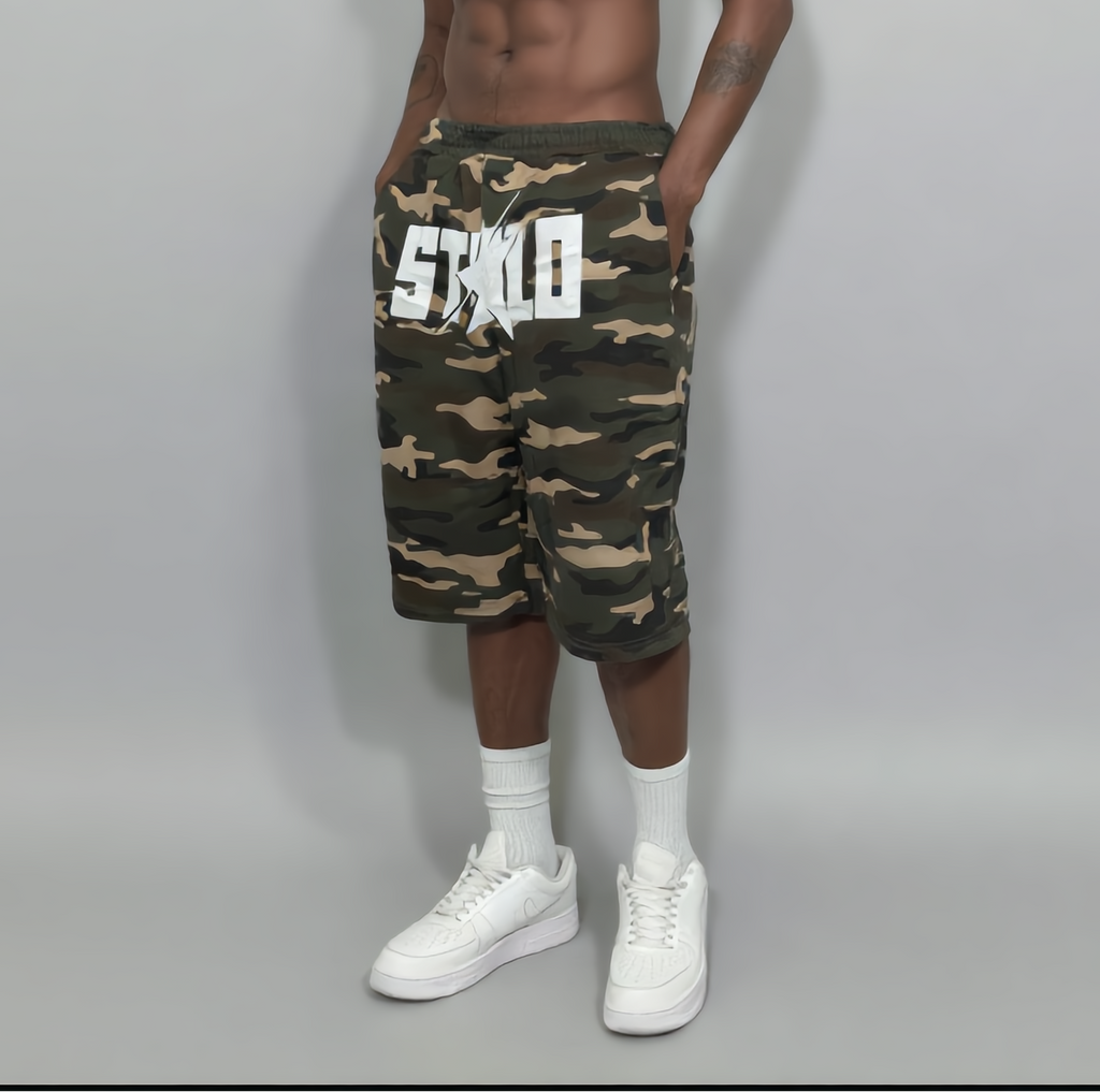 Stolo Clothing Co STARCHILD ARMY CAMO French Terry Heavyweight Shorts (420 GSM)