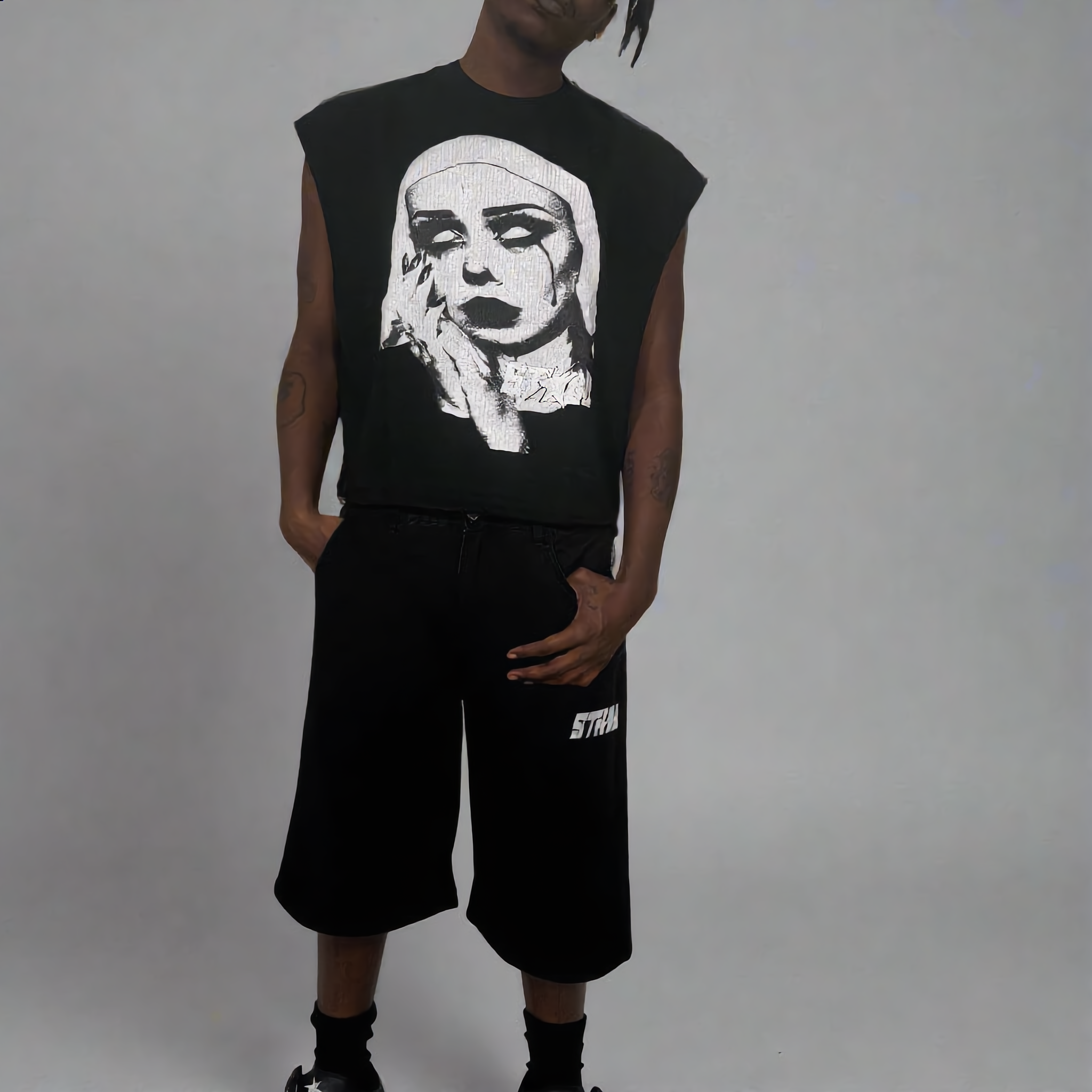 Stolo Clothing Co EVIL NUN French Terry Boxy Tank Top Tee