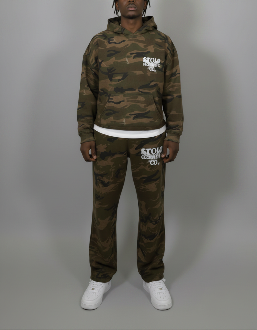 Stolo Clothing Co Birdies Heavyweight Camo Boxy Hoodie (400GSM)