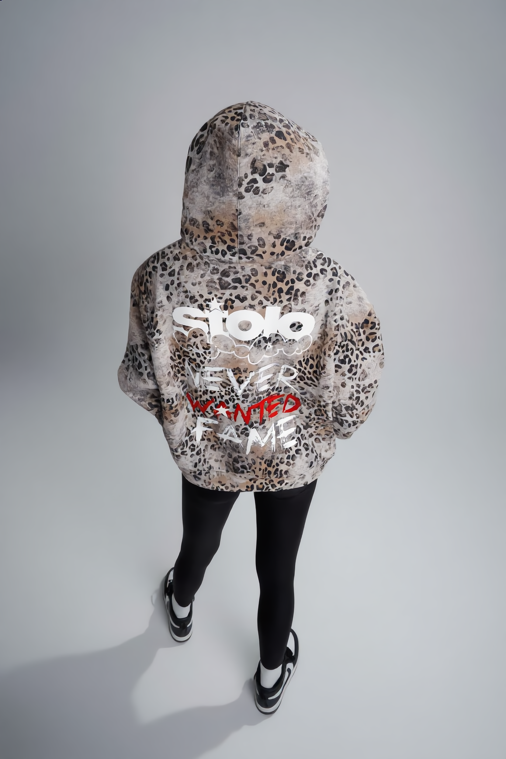 Stolo Clothing Co SKATE X R.T.K NEVER WANTED FAME Vintage Wash Leopard Full Zip Hoodie
