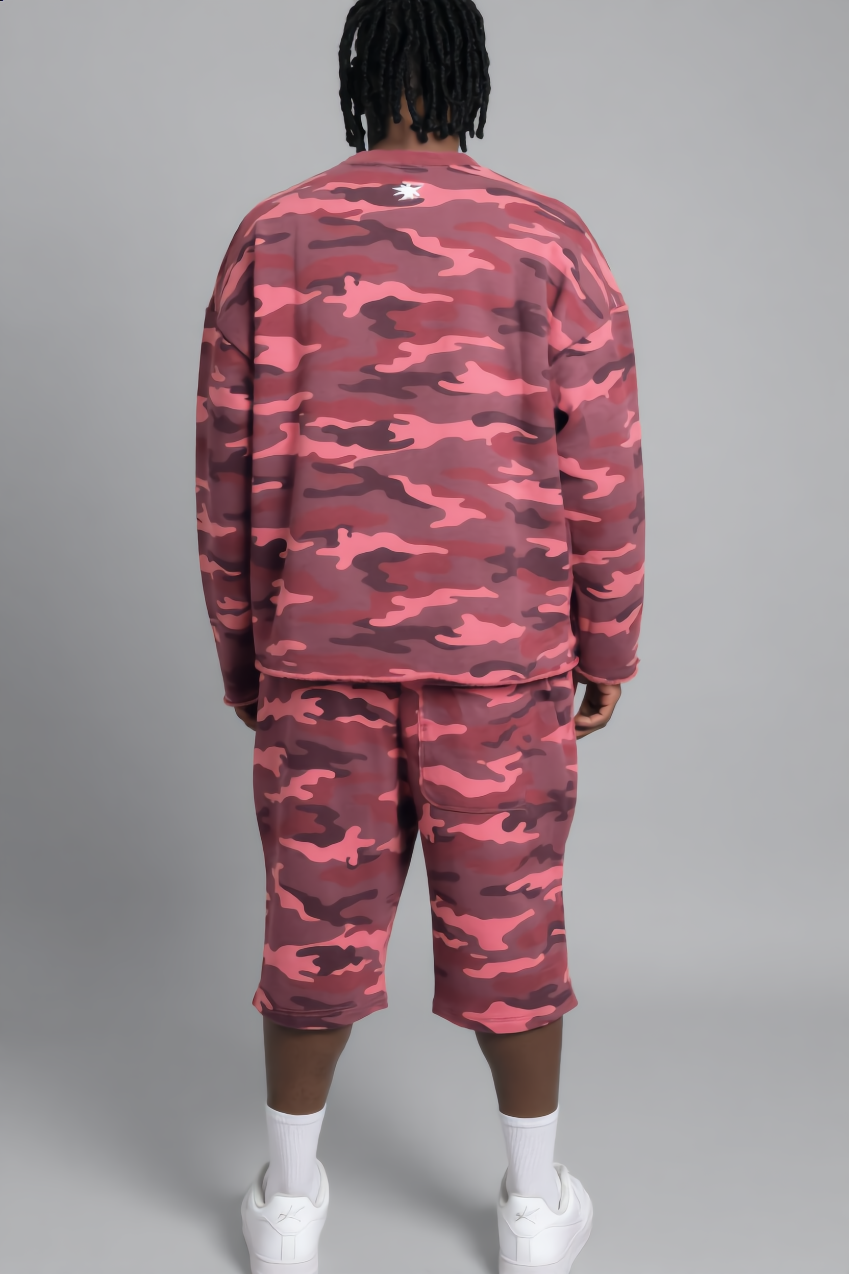 Stolo Clothing Co Starchild ROSE CAMO Cropped Heavyweight Crewneck Sweatshirt (420 GSM)