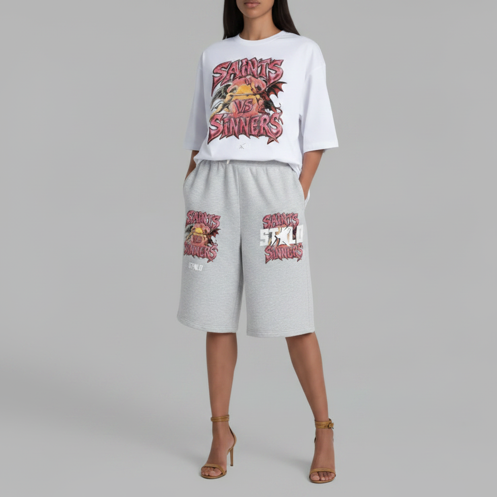 Stolo Clothing Co SAINTS VS SINNERS Oversized Boxy Tee (300GSM)