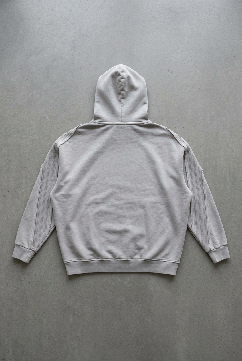 Light Gray hoodie back floor-lay