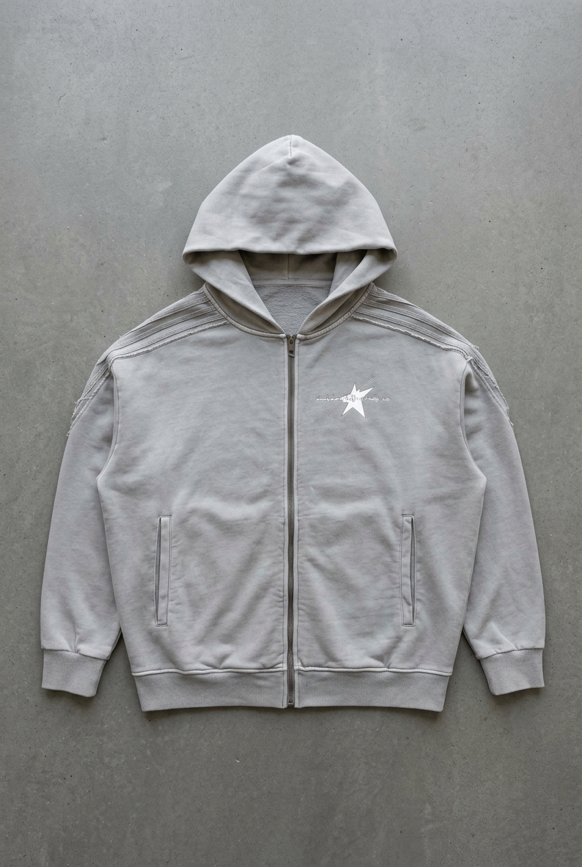 Light Gray hoodie front floor-lay