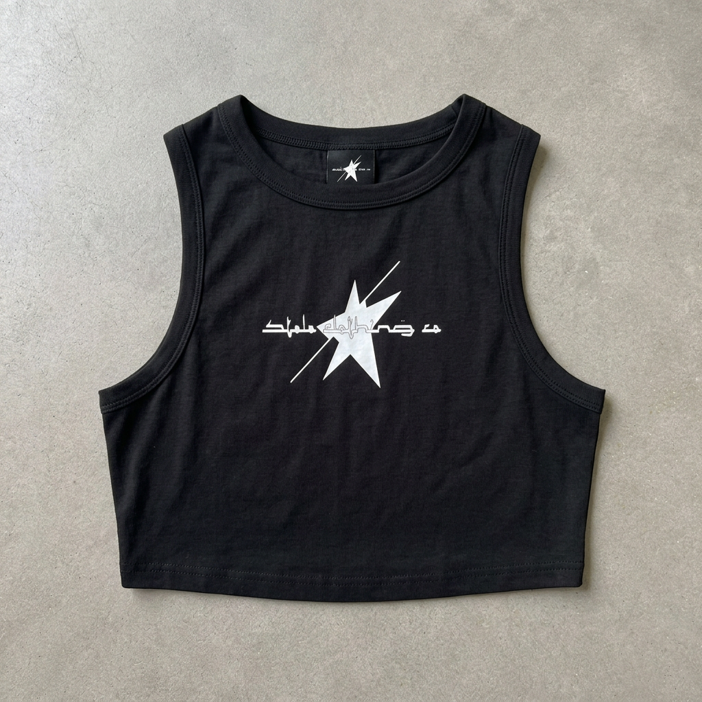 Logo fitted cropped tank floor visual