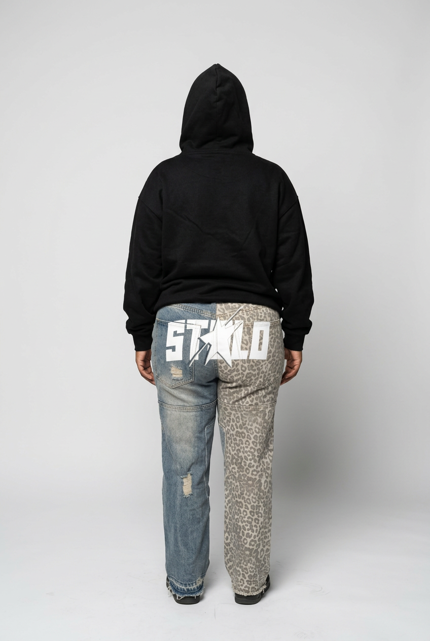 Mask hoodie and split jeans back studio redo