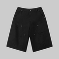 310GSM Heavyweight Cotton Enzyme Washed Distressed Workwear Pants Black
