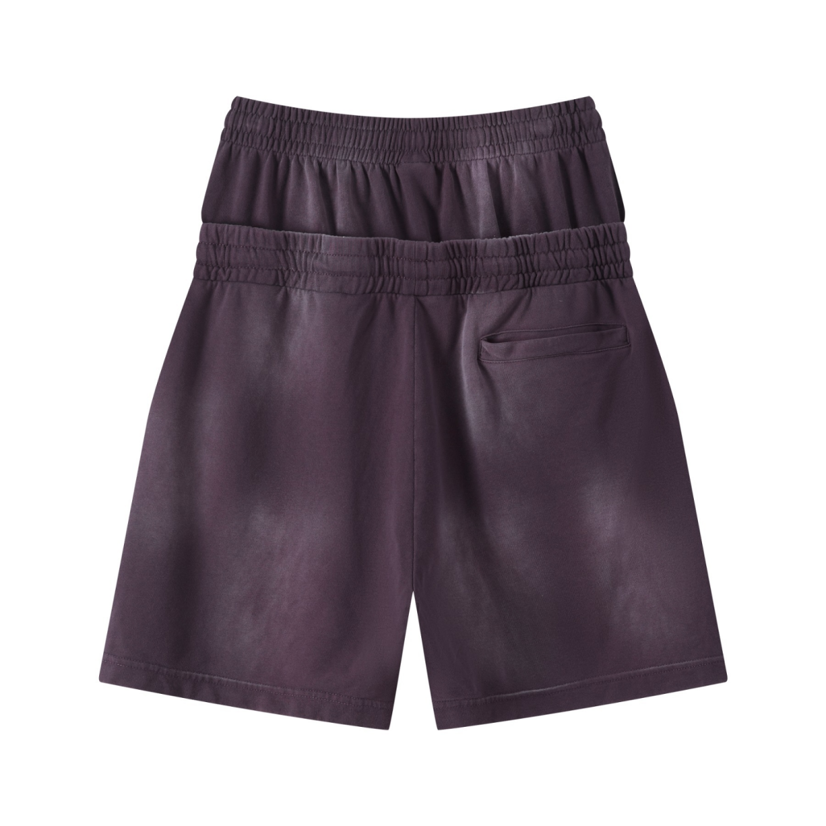 320GSM Heavyweight Cotton Slub Spray Wash Relaxed Fit Shorts Vintage Purple