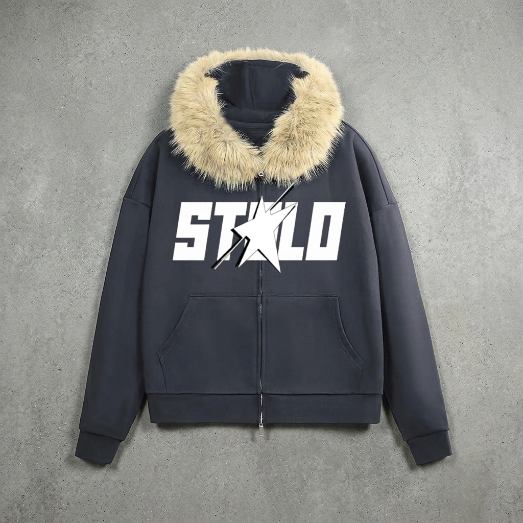 Number 3 STARCHILD fur-trim hoodie floor visual