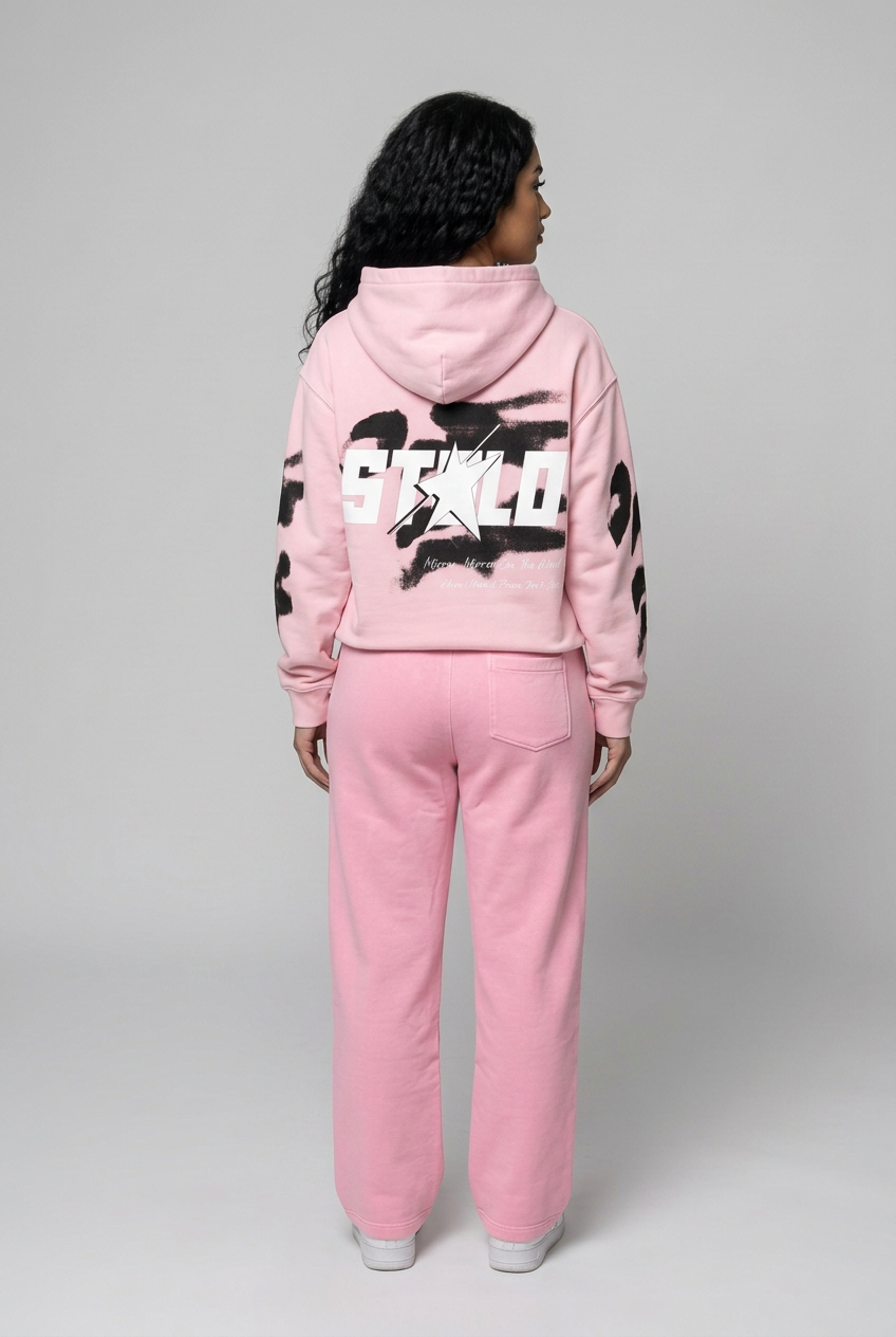 Pink set solo back photoshoot
