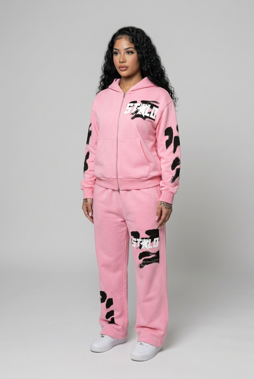 Pink set solo front photoshoot