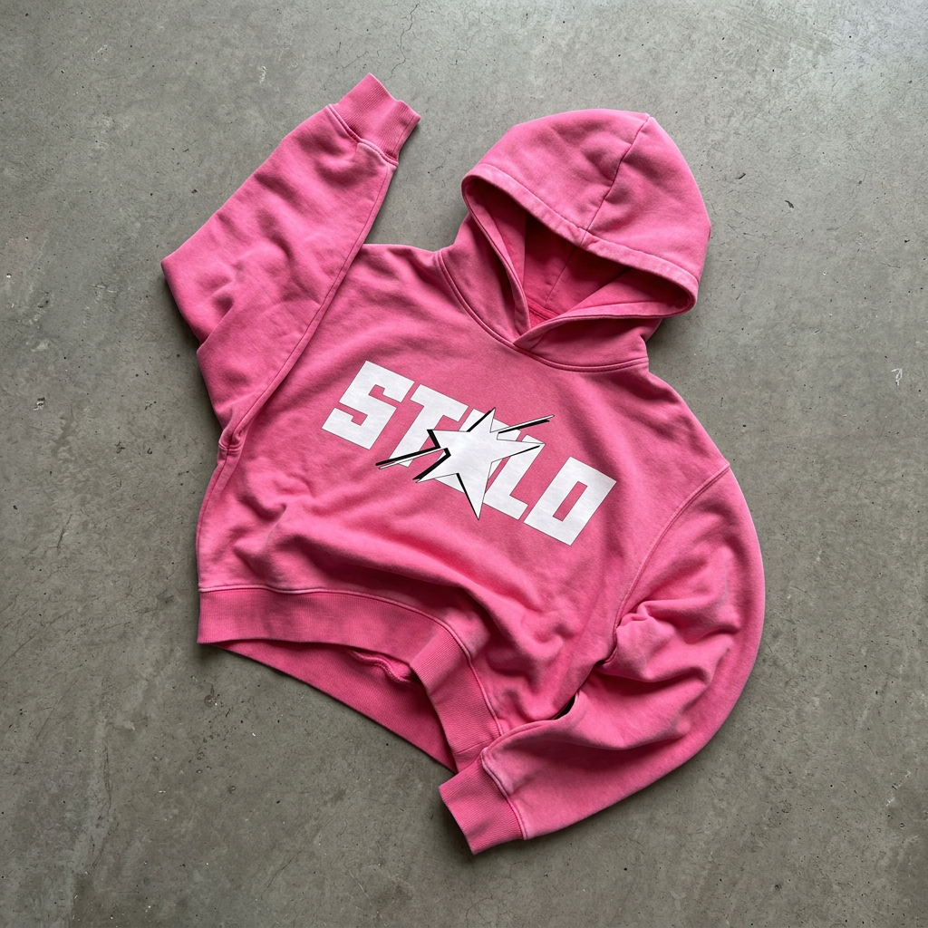 Pink STARCHILD cropped hoodie floor preview