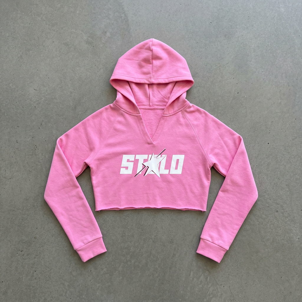 Pink STARCHILD open-chest hoodie floor visual
