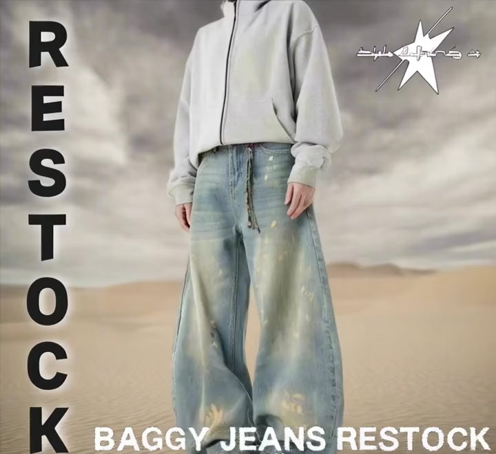 Stolo Clothing Co Essentials Unisex Hand-Painted Baggy Jeans