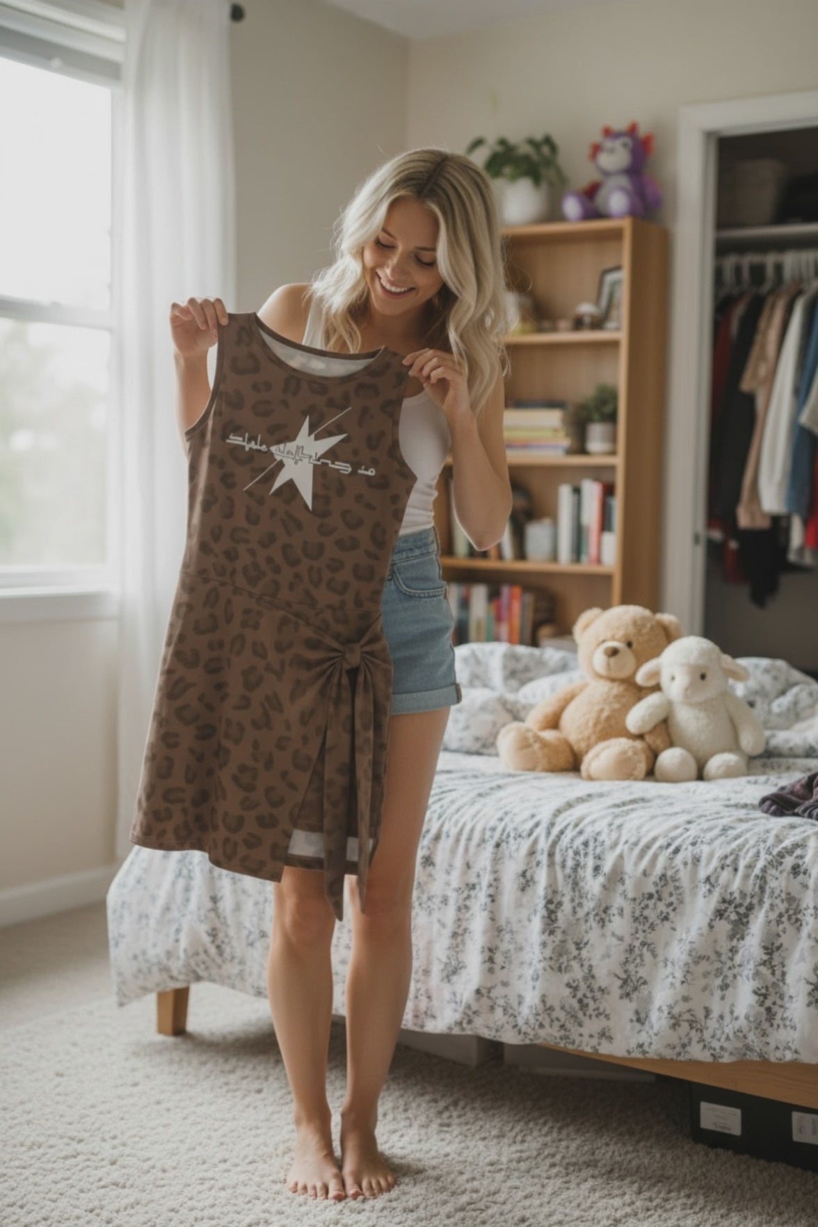 Stolo Clothing Co Leopard Print Snatched Silhouette Dress